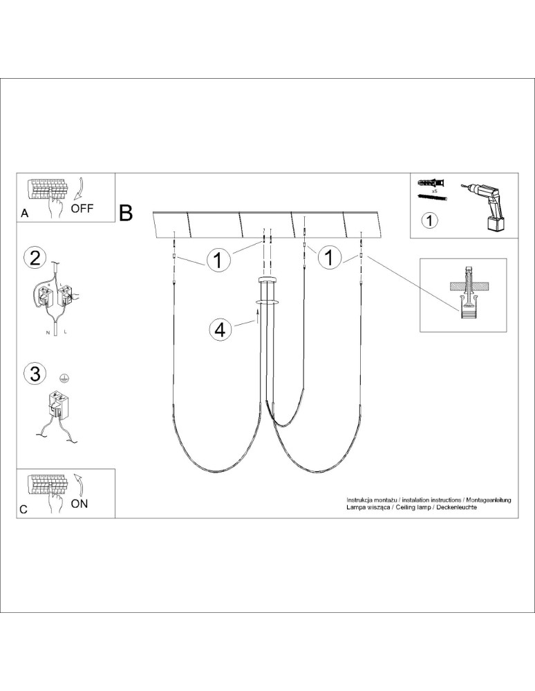 Designer pendant lamps - Thoro Chandelier ALVAR 3 black LED 3000K TH.547 - product kolory-swiatla.pl 11