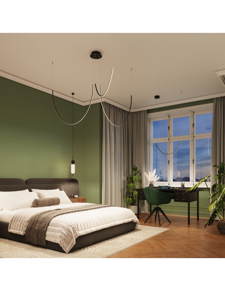 Designer pendant lamps - Thoro Chandelier ALVAR 3 black LED 3000K TH.547 - product kolory-swiatla.pl 14