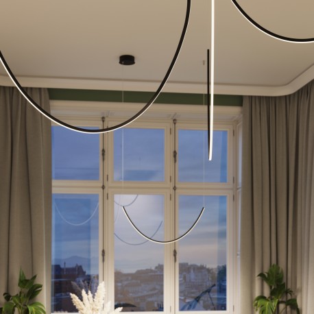 Thoro Żyrandol ALVAR 3 czarny LED 3000K TH.547