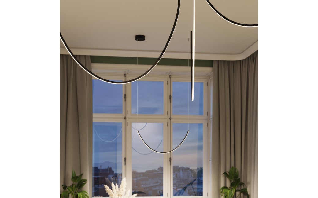 Thoro Żyrandol ALVAR 3 czarny LED 3000K TH.547