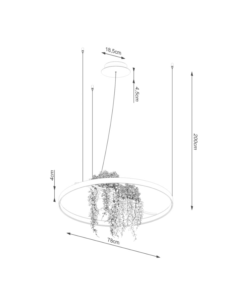 Designer pendant lamps - Thoro Chandelier RIO BIO 78 black LED 3000K TH.551 - product kolory-swiatla.pl 10