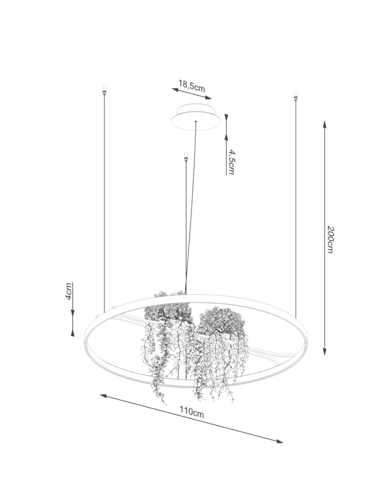 Designer pendant lamps - Thoro Chandelier RIO BIO 110 black LED 3000K TH.555 - product kolory-swiatla.pl 10
