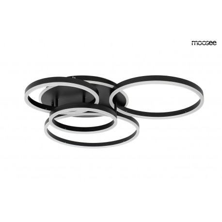 MOOSEE lampa sufitowa / plafon RINGS 5 czarna (MSE1501100505)