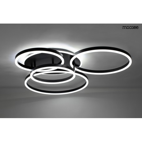 MOOSEE lampa sufitowa / plafon RINGS 5 czarna (MSE1501100505)