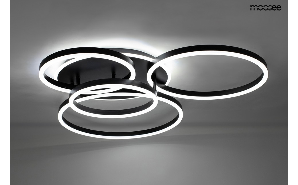 MOOSEE lampa sufitowa / plafon RINGS 5 czarna (MSE1501100505)