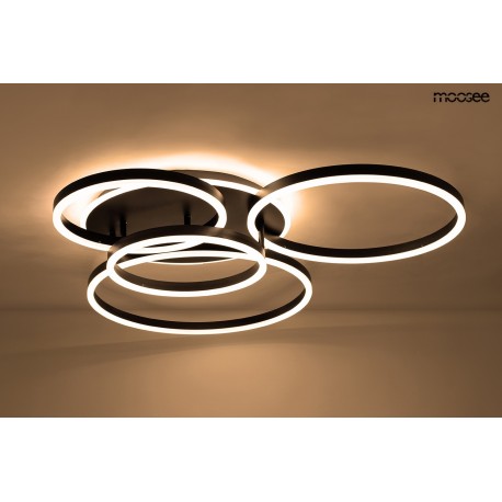 MOOSEE lampa sufitowa / plafon RINGS 5 czarna (MSE1501100505)