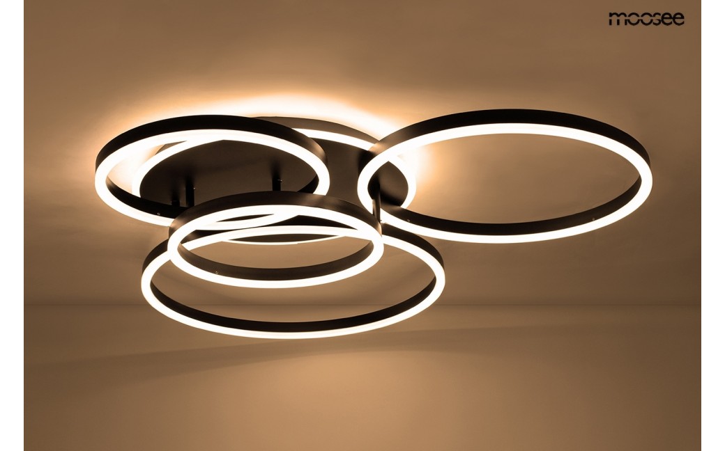 MOOSEE lampa sufitowa / plafon RINGS 5 czarna (MSE1501100505)