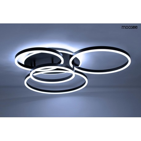 MOOSEE lampa sufitowa / plafon RINGS 5 czarna (MSE1501100505)