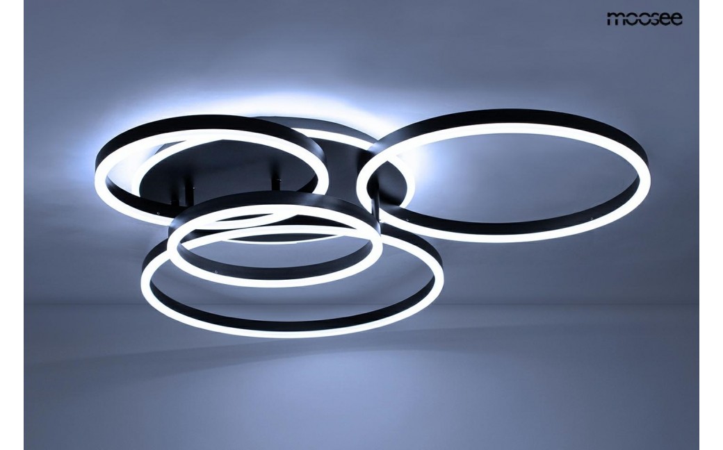 MOOSEE lampa sufitowa / plafon RINGS 5 czarna (MSE1501100505)