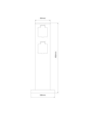 Eko-Light Electric Garden Pole 40cm 2 Sockets 16A EKO0432 - product 2