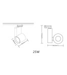 Lamps for 3-phase busbars - Milagro Reflector Ojo 25W 2700/4000K White 3 Circuit ML1106. - product 7