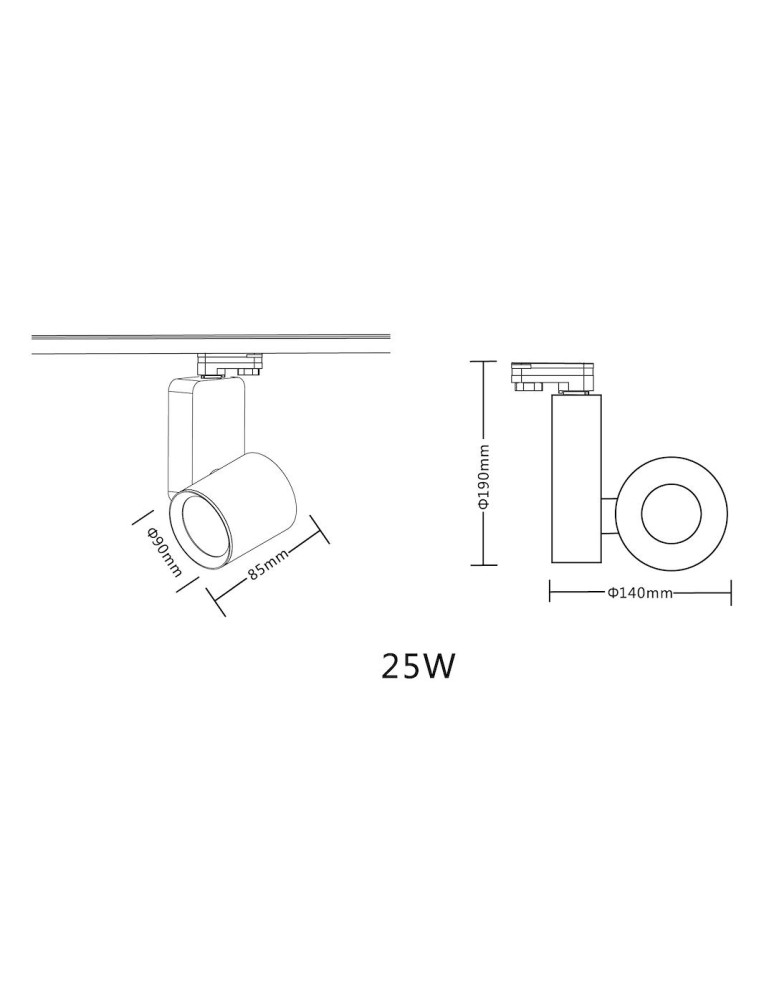Lamps for 3-phase busbars - Milagro Reflector Ojo 25W 2700/4000K White 3 Circuit ML1106. - product kolory-swiatla.pl 7