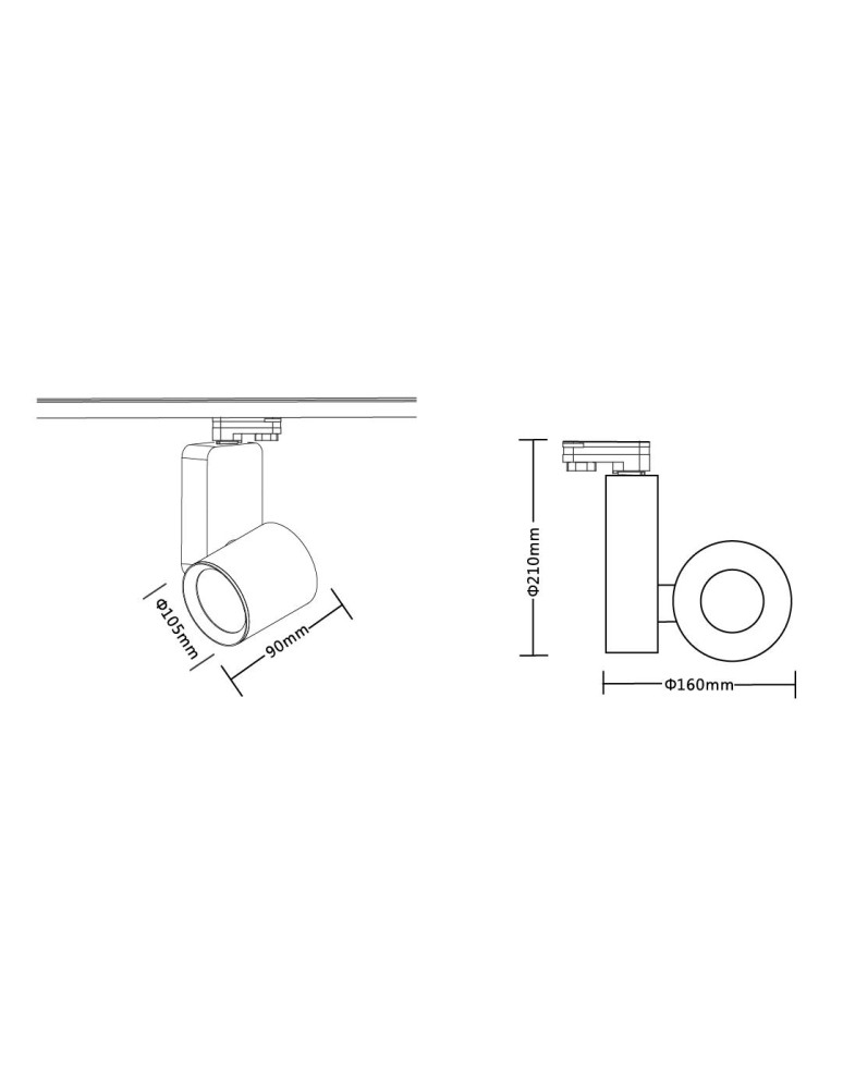 Lamps for 3-phase busbars - Milagro Reflector Ojo 35W 2700/4000K Black 3 Circuit ML1109. - product kolory-swiatla.pl 8