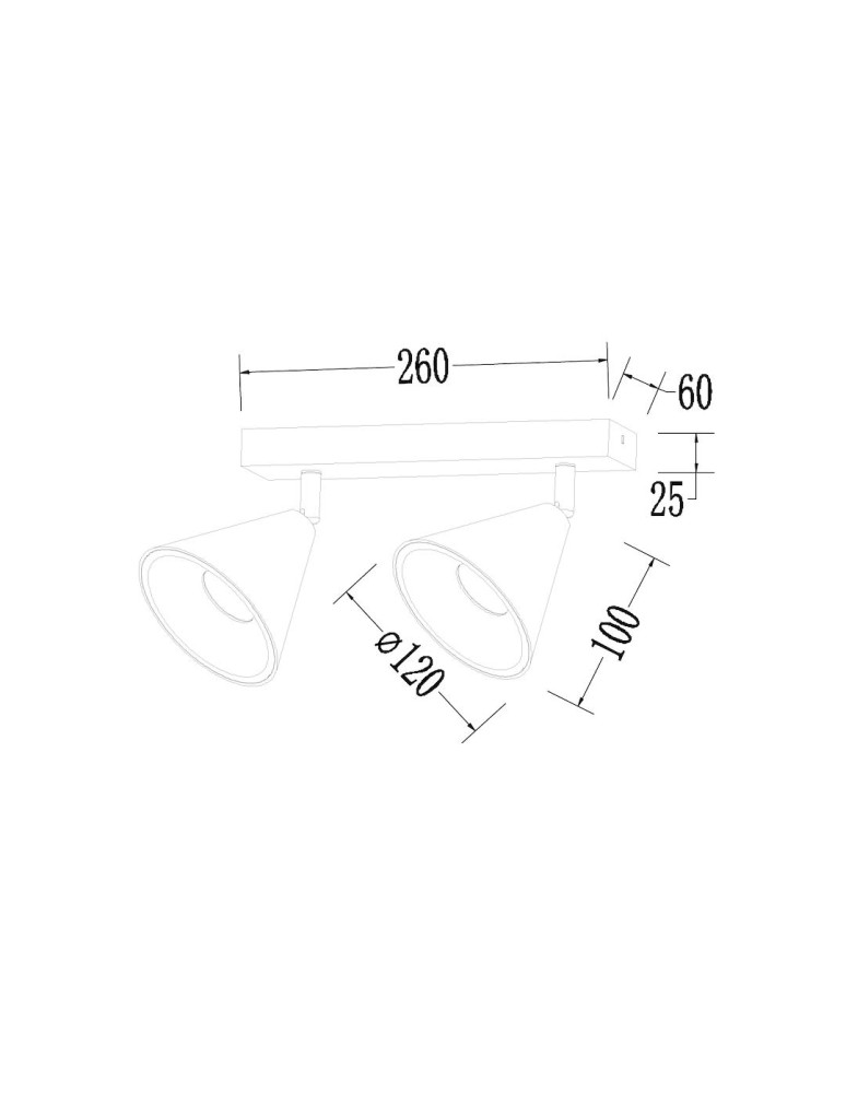 Spotlight ceiling lamps - Milagro Luminaire Cone Spot Gold 2xGU10 ML1121 - product kolory-swiatla.pl 4