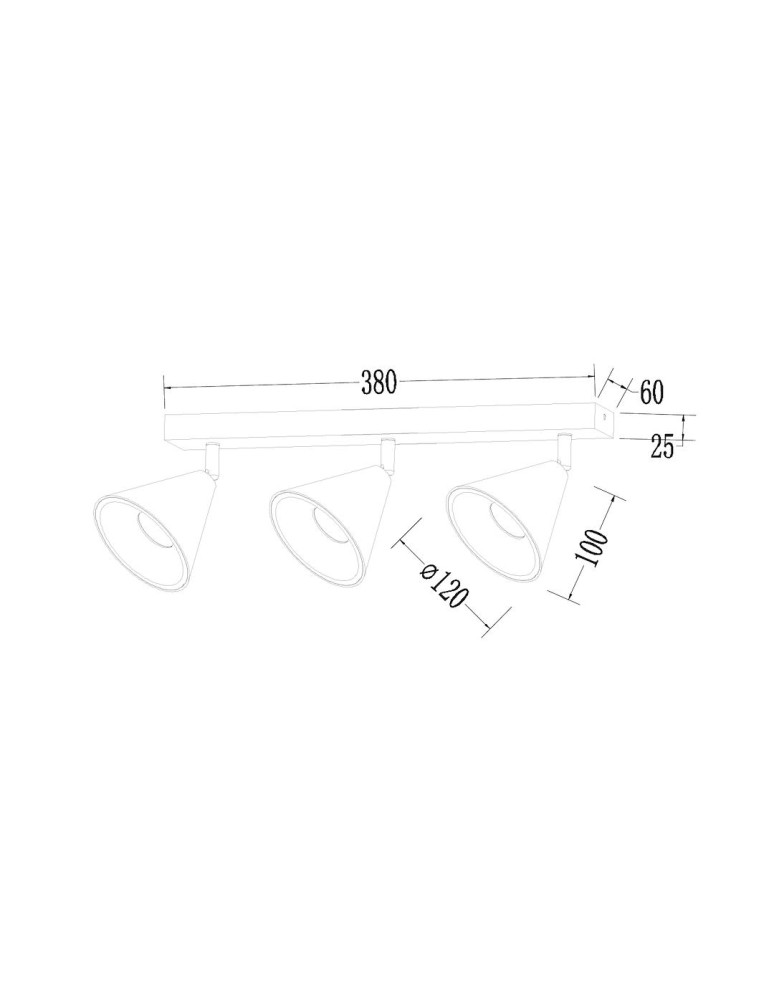 Spotlight ceiling lamps - Milagro Luminaire Cone Spot Gold 3xGU10 ML1122 - product kolory-swiatla.pl 4