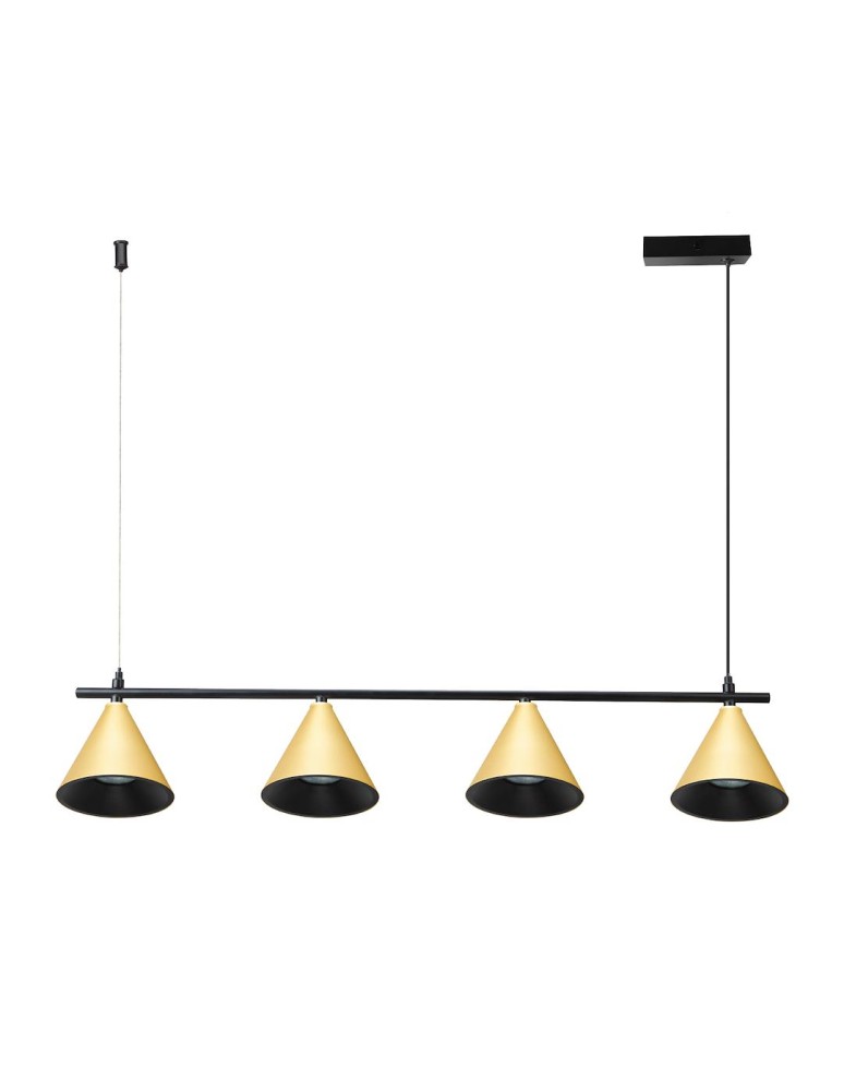 Pendant lamps over the island - Milagro Cone Pendant Lamp Gold 4xGU10 ML1125 - product kolory-swiatla.pl 1