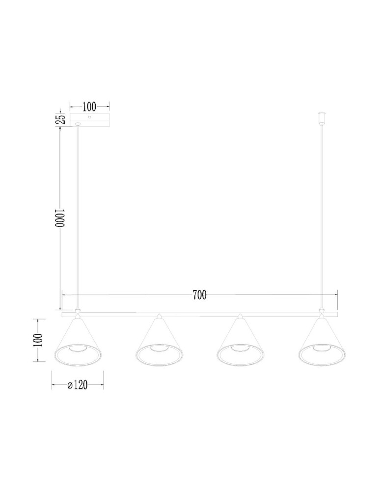 Pendant lamps over the island - Milagro Cone Pendant Lamp Gold 4xGU10 ML1125 - product kolory-swiatla.pl 5