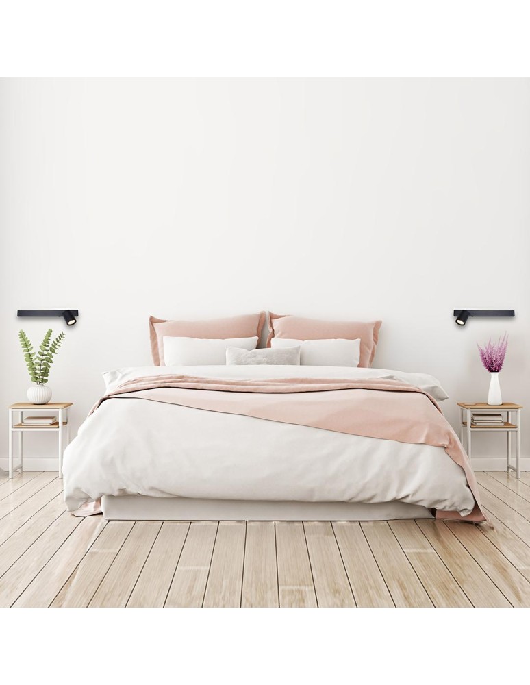 Wall lamps for bedrooms - Milagro Wall lamp Magnet 9W+1xGU10 3000/4000K Black Left ML1127 - product kolory-swiatla.pl 5