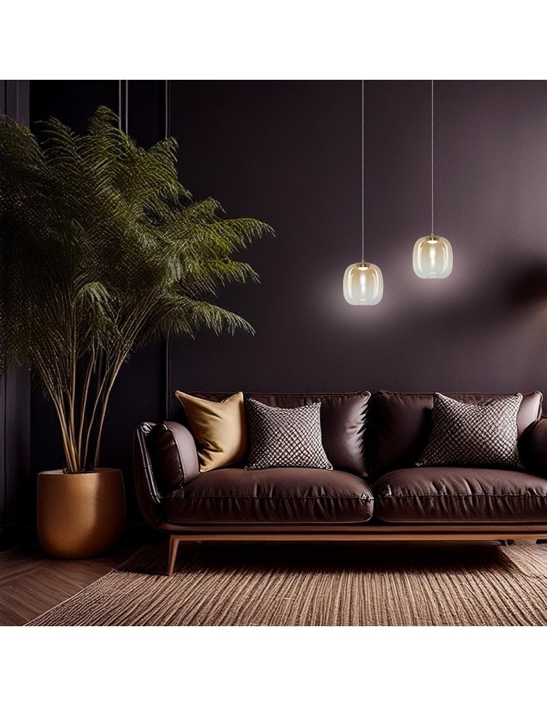 Single pendant lamps - Milagro VASO 2 AMBER 4W pendant lamp ML1402 - product kolory-swiatla.pl 3