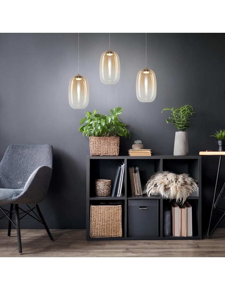 Single pendant lamps - Milagro VASO 3 AMBER 4W pendant lamp ML1405 - product kolory-swiatla.pl 3