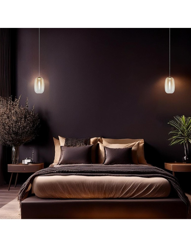 Single pendant lamps - Milagro VASO 3 AMBER 4W pendant lamp ML1405 - product kolory-swiatla.pl 4