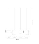 Pendant lamps on a strip - Milagro VASO SMOKED 15W pendant lamp ML1407 - product 5