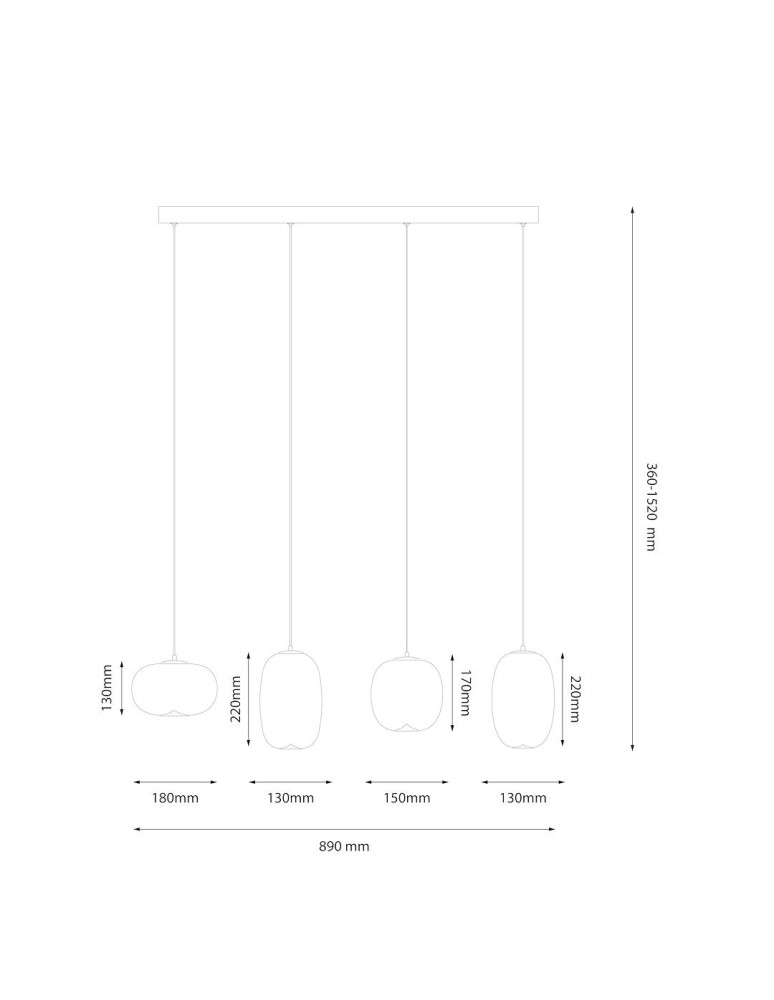 Pendant lamps on a strip - Milagro VASO SMOKED 15W pendant lamp ML1407 - product kolory-swiatla.pl 5