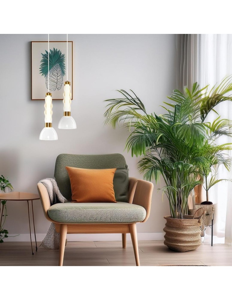 Single pendant lamps - Milagro LUCCO amber 13W pendant lamp ML1418 - product kolory-swiatla.pl 3