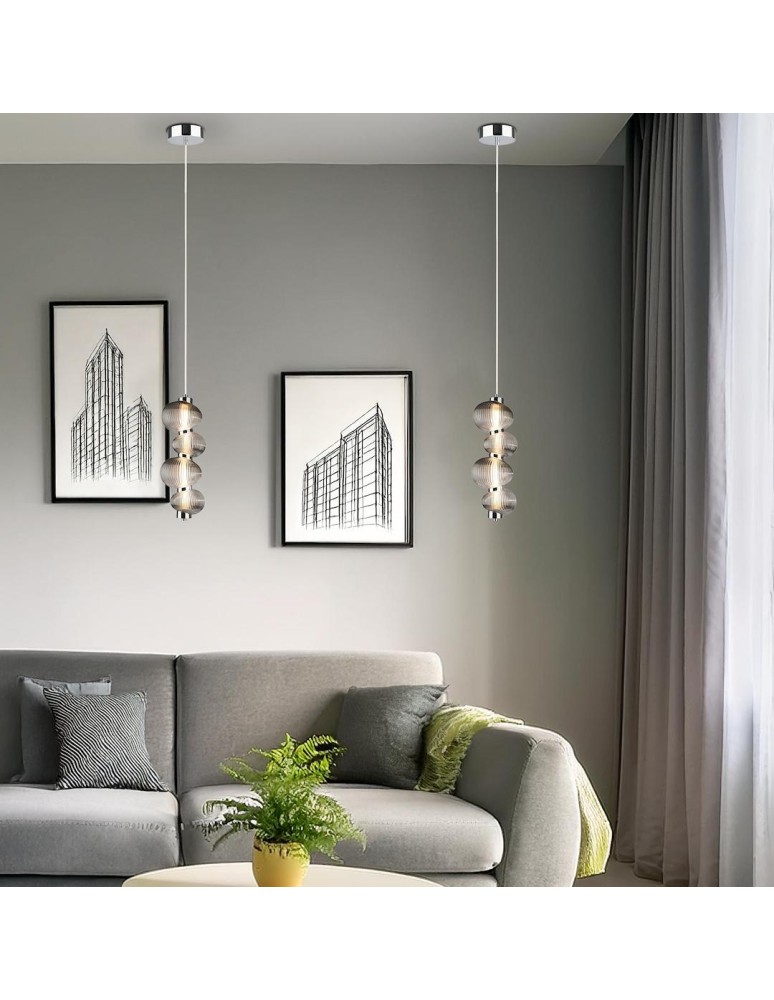 Single pendant lamps - Milagro BOLLA SMOKED 17W LED pendant lamp ML1423 - product kolory-swiatla.pl 4