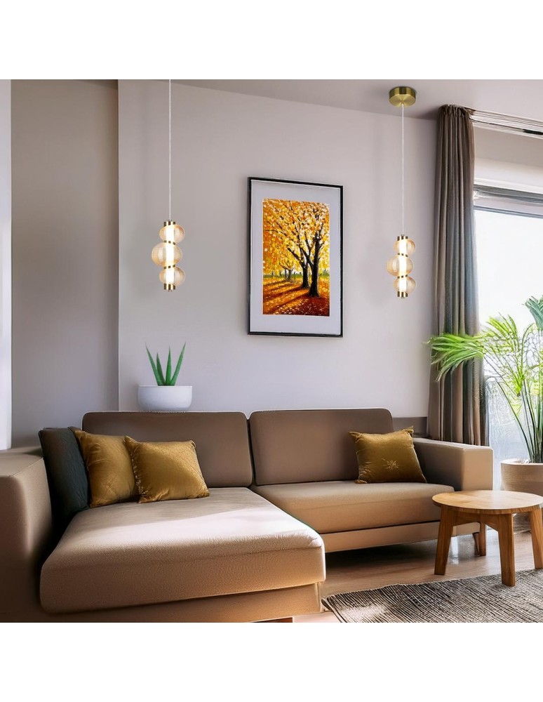 Single pendant lamps - Milagro BOLLA GOLD 12W LED pendant lamp ML1424 - product kolory-swiatla.pl 4