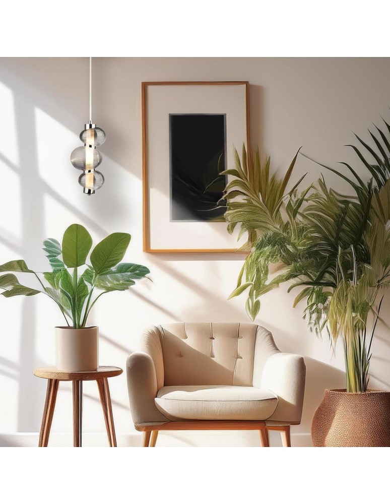Single pendant lamps - Milagro BOLLA SMOKED 12W LED pendant lamp ML1425 - product kolory-swiatla.pl 3