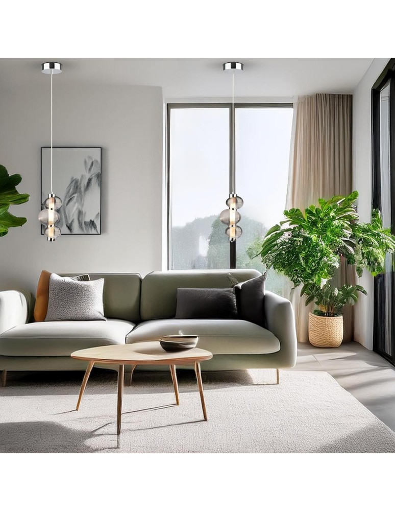 Single pendant lamps - Milagro BOLLA SMOKED 12W LED pendant lamp ML1425 - product kolory-swiatla.pl 4