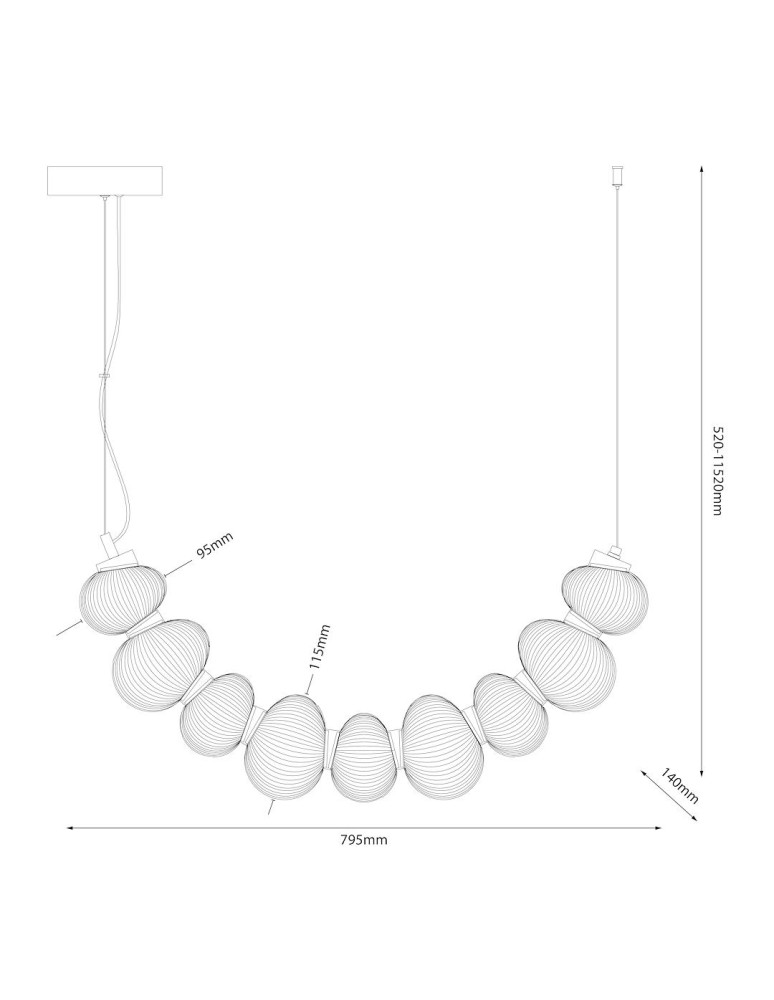 Designer pendant lamps - Milagro BOLLA SMOKED 36W LED pendant lamp ML1429 - product kolory-swiatla.pl 5