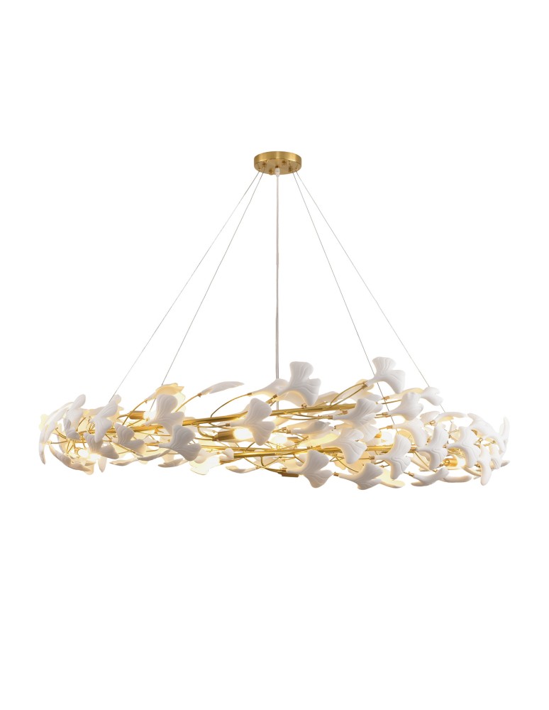 Designer pendant lamps -  Step Into Design BOTANIKA pendant lamp gold white 150 cm XY080P-150 - product kolory-swiatla.pl 5