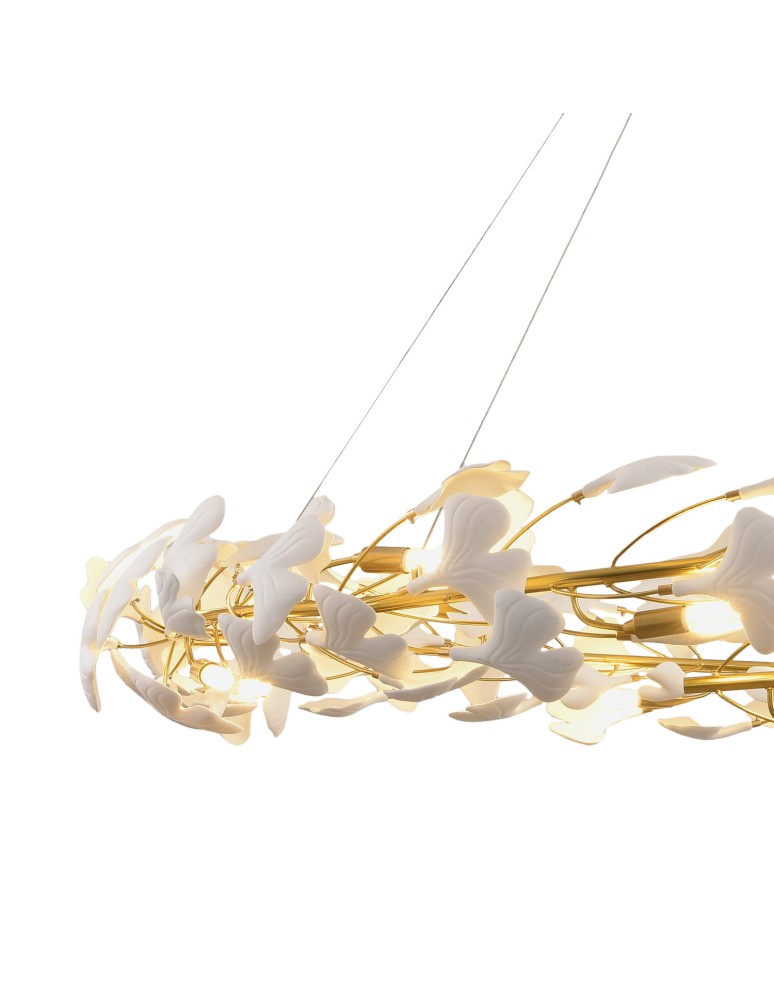 Designer pendant lamps -  Step Into Design BOTANIKA pendant lamp gold white 150 cm XY080P-150 - product kolory-swiatla.pl 6