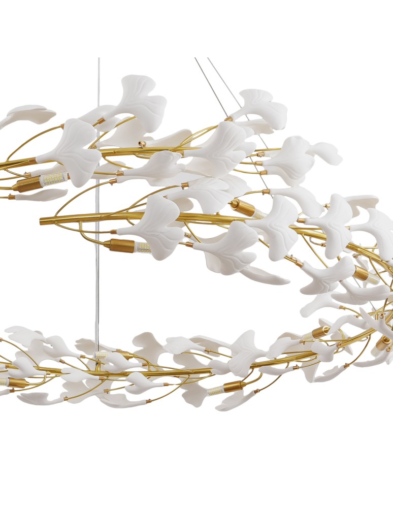 Designer pendant lamps -  Step Into Design BOTANIKA pendant lamp gold white 150 cm XY080P-150 - product kolory-swiatla.pl 8