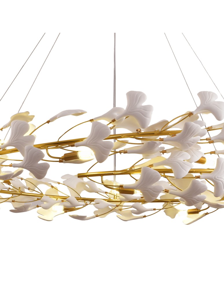 Designer pendant lamps -  Step Into Design BOTANIKA pendant lamp gold white 150 cm XY080P-150 - product kolory-swiatla.pl 14