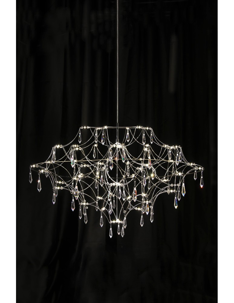 Designer pendant lamps - Markslojd EFESOS Chandelier 80cm Steel/Clear 108870 - product kolory-swiatla.pl 2