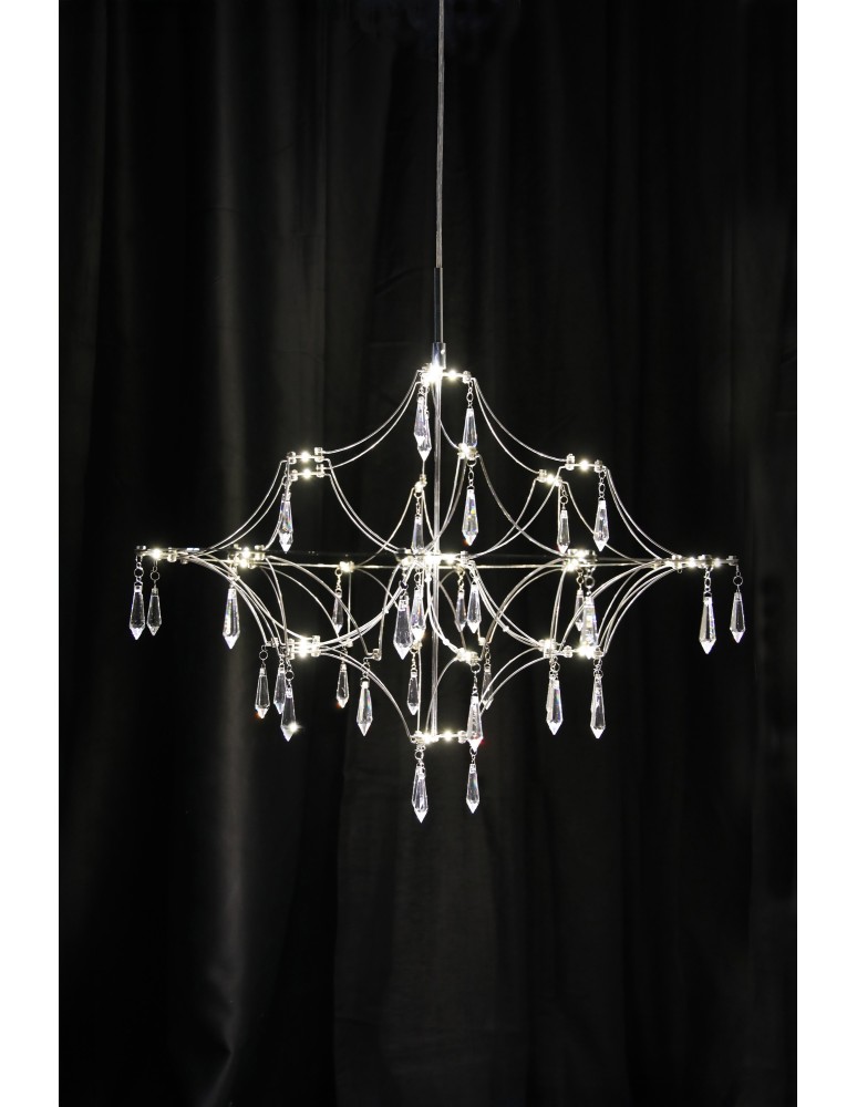 Designer pendant lamps - Markslojd EFESOS Chandelier 60cm Steel/Clear 108869 - product kolory-swiatla.pl 2