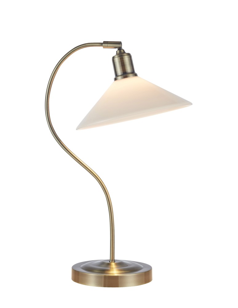 Desk lamps - Markslojd VELA Table 1L Antique Brass/Glossy White 108863 - product kolory-swiatla.pl 1