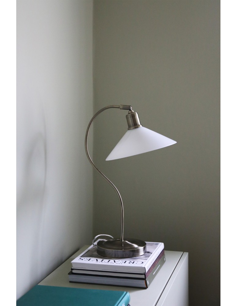 Desk lamps - Markslojd VELA Table 1L Antique Brass/Glossy White 108863 - product kolory-swiatla.pl 2