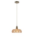 Single pendant lamps - Markslojd KURAGE Pendant 1L Antique Brass/Amber 108858 - product 1