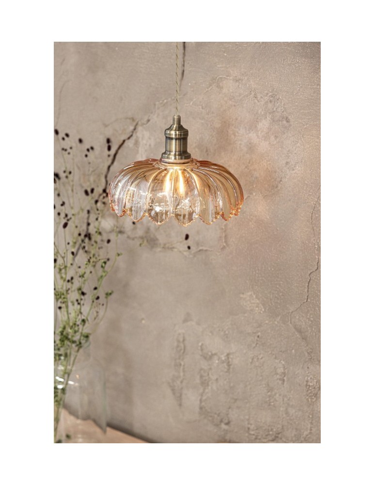 Single pendant lamps - Markslojd KURAGE Pendant 1L Antique Brass/Amber 108858 - product kolory-swiatla.pl 3
