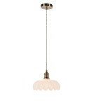 Single pendant lamps - Markslojd KURAGE Pendant 1L Antique Brass/White 108857 - product 1