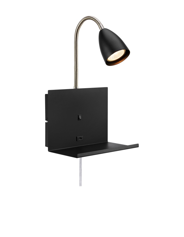 Reading wall lamps - Markslojd CUARTO Wall mounted 1L Black 108855 - product kolory-swiatla.pl 1