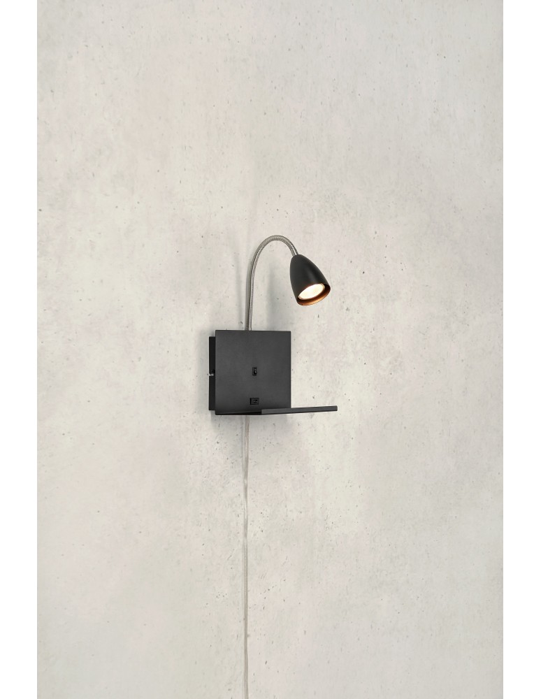 Reading wall lamps - Markslojd CUARTO Wall mounted 1L Black 108855 - product kolory-swiatla.pl 2