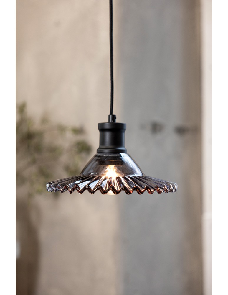 Single pendant lamps - Markslojd NOVIA Pendant 1L Black/Smoky 108854 - product kolory-swiatla.pl 2