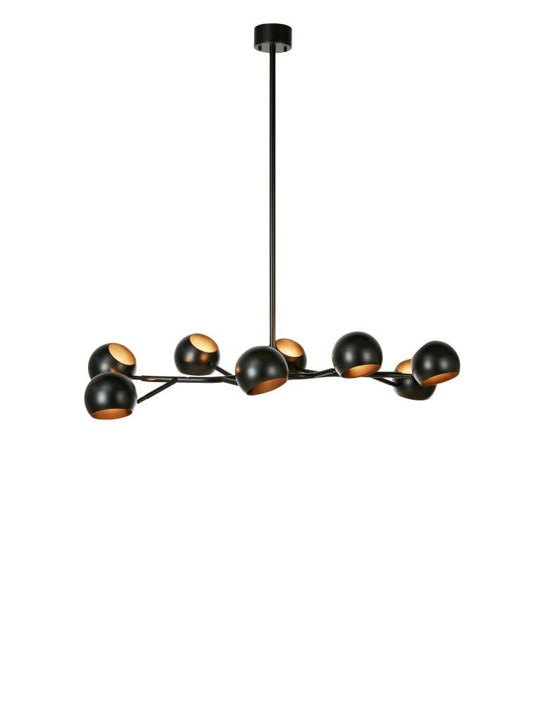 Scandinavian style pendant lamps - Markslojd EDGAR Pendant 8L Black 108852 - product kolory-swiatla.pl 1