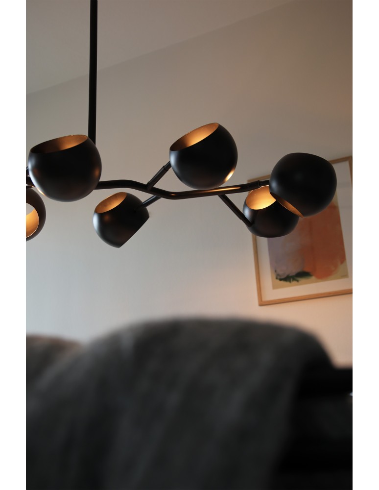 Scandinavian style pendant lamps - Markslojd EDGAR Pendant 8L Black 108852 - product kolory-swiatla.pl 2