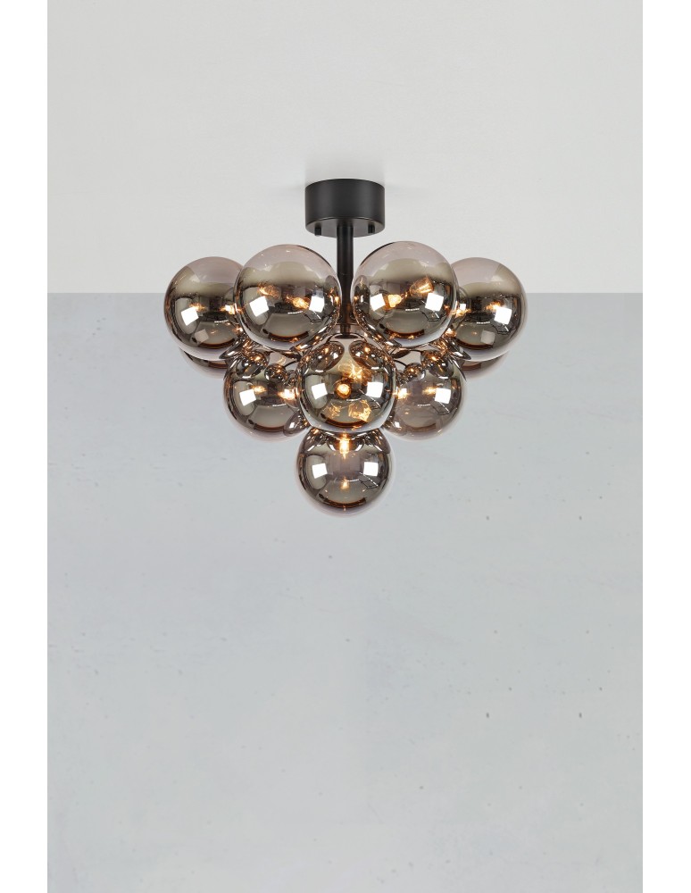 Scandinavian style ceiling lamps - Markslojd MERLOT Ceiling Light 13L Black Matte/Smoky 108845 - product kolory-swiatla.pl 2